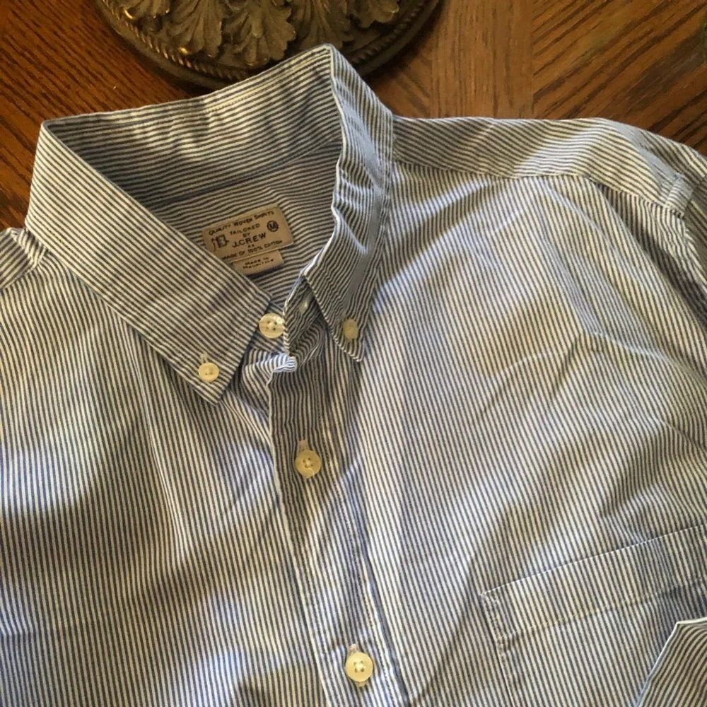 Blue and White Pin Stripe Shirt